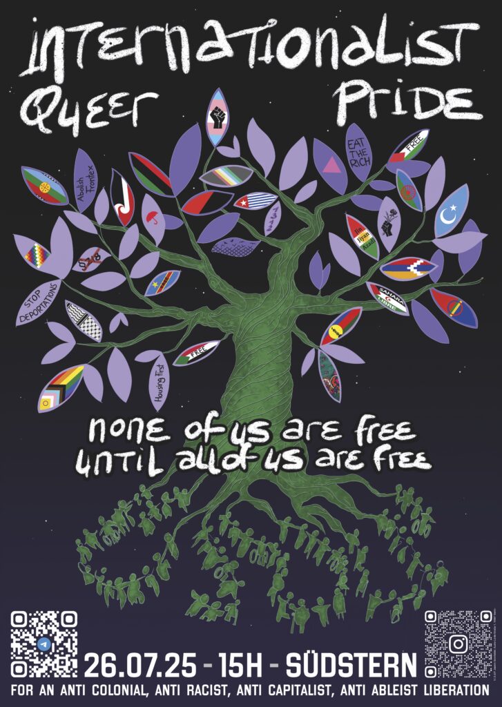 A green Tree centered with leaves that symbolize struggles and roots that look like people holding hands together